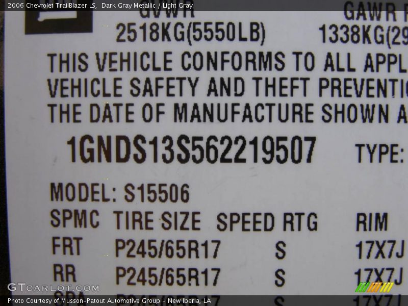 Dark Gray Metallic / Light Gray 2006 Chevrolet TrailBlazer LS