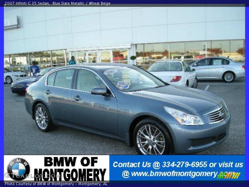 Blue Slate Metallic / Wheat Beige 2007 Infiniti G 35 Sedan