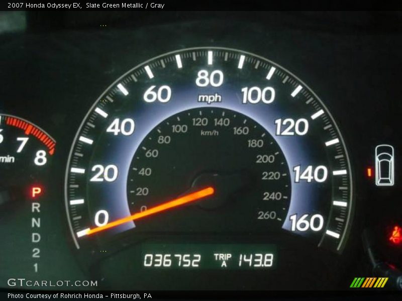 Slate Green Metallic / Gray 2007 Honda Odyssey EX