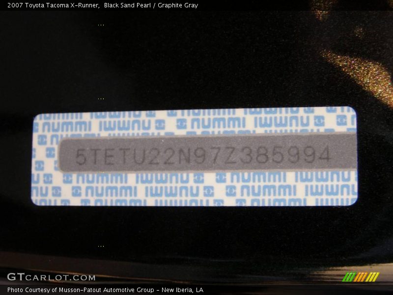 Black Sand Pearl / Graphite Gray 2007 Toyota Tacoma X-Runner