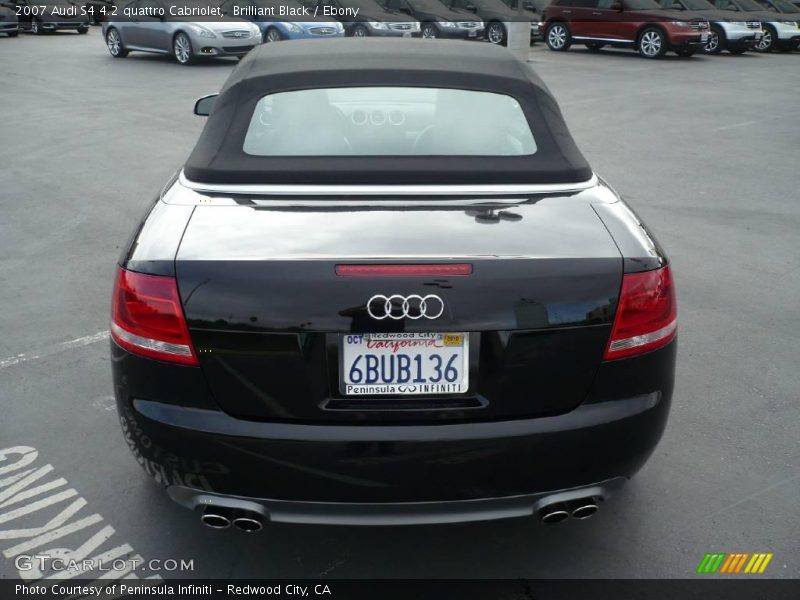 Brilliant Black / Ebony 2007 Audi S4 4.2 quattro Cabriolet