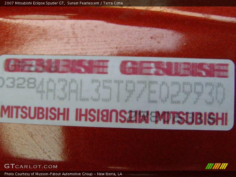 Sunset Pearlescent / Terra Cotta 2007 Mitsubishi Eclipse Spyder GT