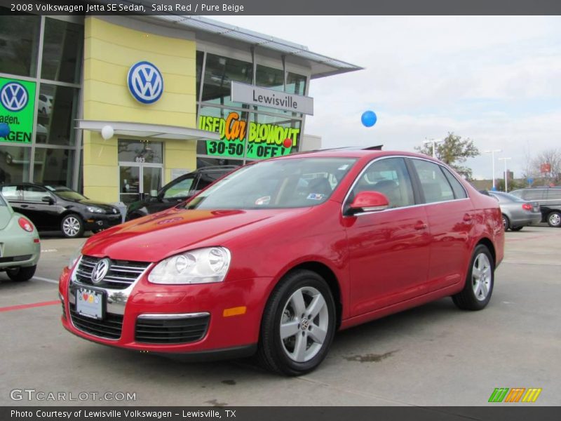 Salsa Red / Pure Beige 2008 Volkswagen Jetta SE Sedan