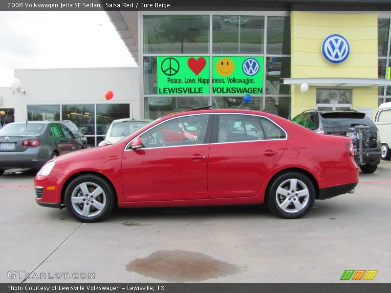 Salsa Red / Pure Beige 2008 Volkswagen Jetta SE Sedan