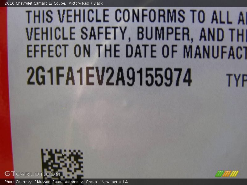 Victory Red / Black 2010 Chevrolet Camaro LS Coupe
