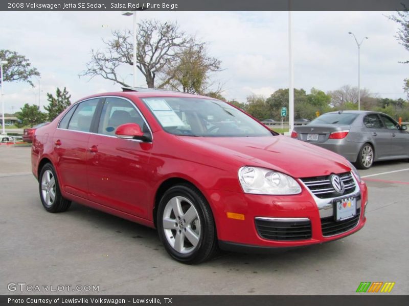 Salsa Red / Pure Beige 2008 Volkswagen Jetta SE Sedan