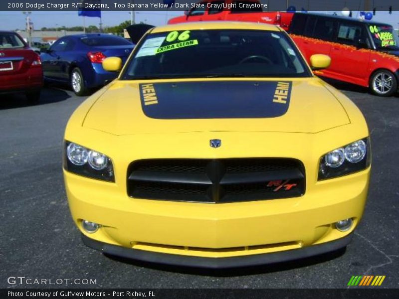 Top Banana Yellow / Dark Slate Gray/Light Graystone 2006 Dodge Charger R/T Daytona