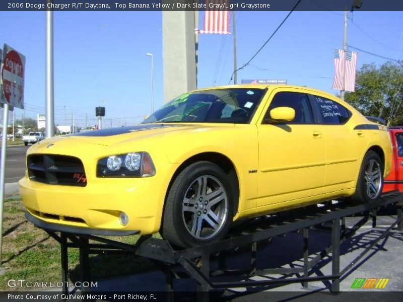 Top Banana Yellow / Dark Slate Gray/Light Graystone 2006 Dodge Charger R/T Daytona