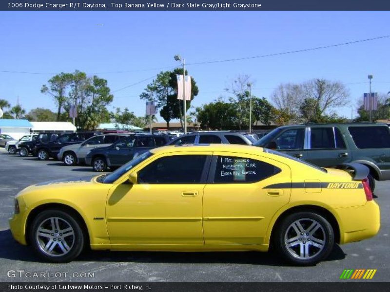 Top Banana Yellow / Dark Slate Gray/Light Graystone 2006 Dodge Charger R/T Daytona