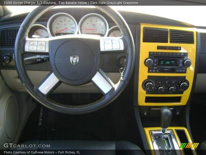 Top Banana Yellow / Dark Slate Gray/Light Graystone 2006 Dodge Charger R/T Daytona