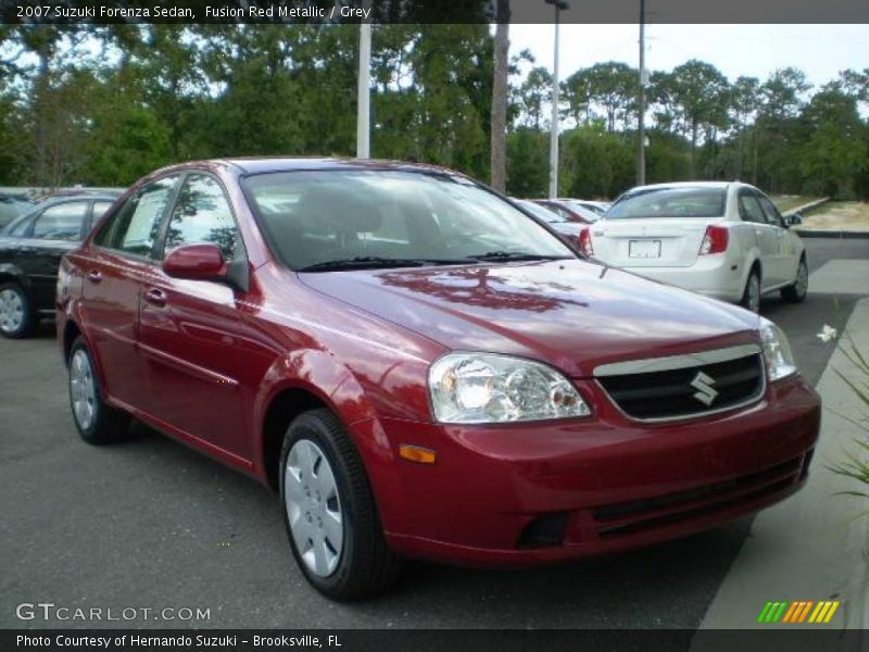 Fusion Red Metallic / Grey 2007 Suzuki Forenza Sedan