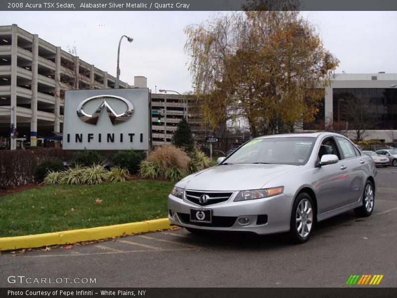 Alabaster Silver Metallic / Quartz Gray 2008 Acura TSX Sedan