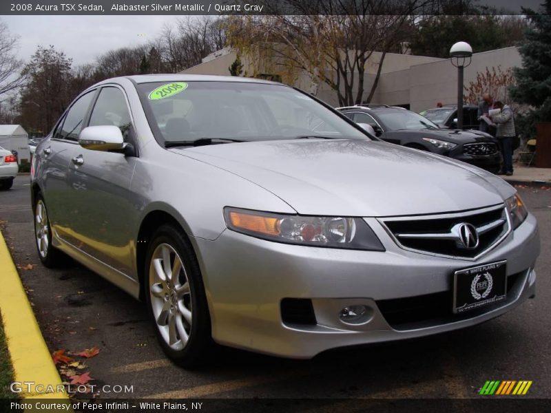 Alabaster Silver Metallic / Quartz Gray 2008 Acura TSX Sedan