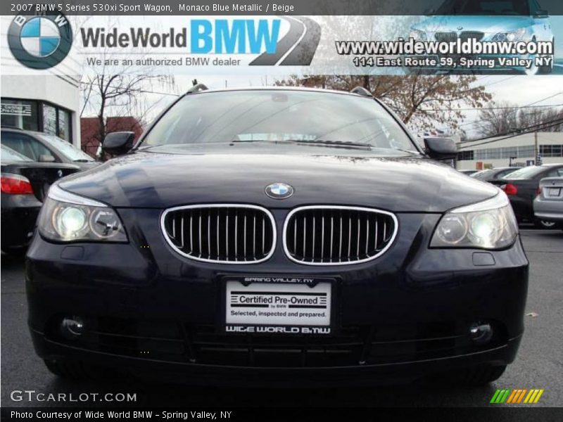 Monaco Blue Metallic / Beige 2007 BMW 5 Series 530xi Sport Wagon