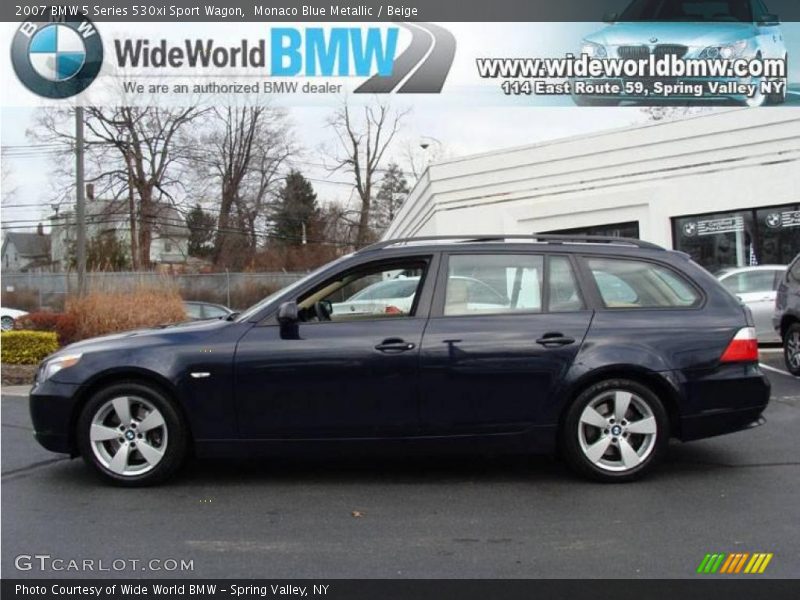 Monaco Blue Metallic / Beige 2007 BMW 5 Series 530xi Sport Wagon