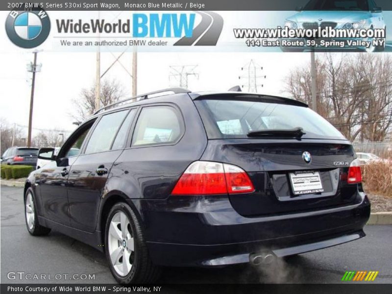 Monaco Blue Metallic / Beige 2007 BMW 5 Series 530xi Sport Wagon