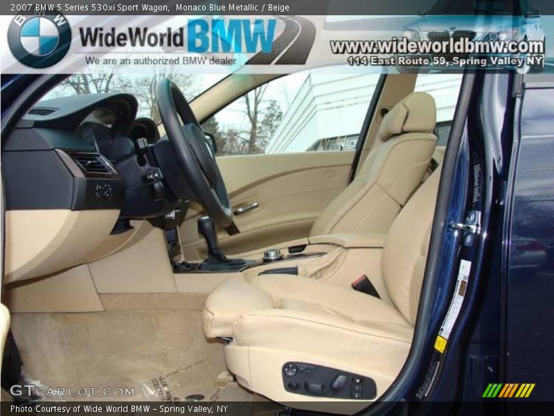 Monaco Blue Metallic / Beige 2007 BMW 5 Series 530xi Sport Wagon
