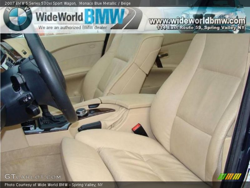 Monaco Blue Metallic / Beige 2007 BMW 5 Series 530xi Sport Wagon