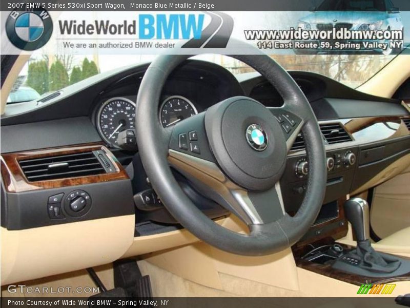 Monaco Blue Metallic / Beige 2007 BMW 5 Series 530xi Sport Wagon