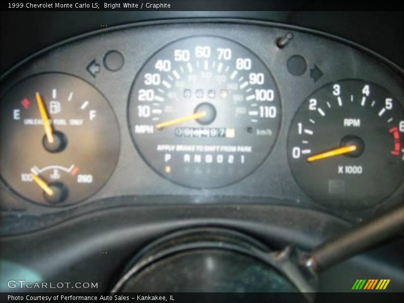 Bright White / Graphite 1999 Chevrolet Monte Carlo LS