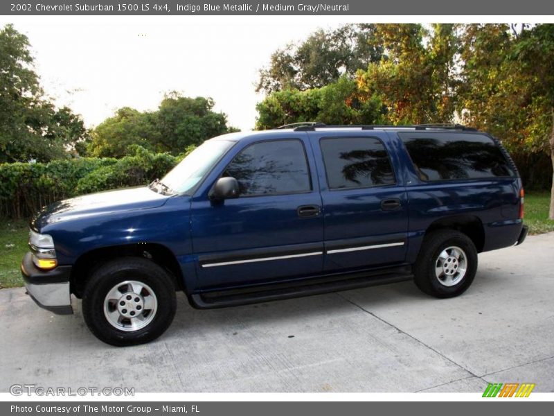 Indigo Blue Metallic / Medium Gray/Neutral 2002 Chevrolet Suburban 1500 LS 4x4