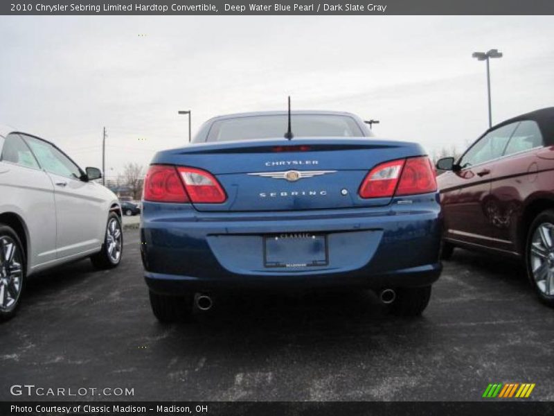 Deep Water Blue Pearl / Dark Slate Gray 2010 Chrysler Sebring Limited Hardtop Convertible