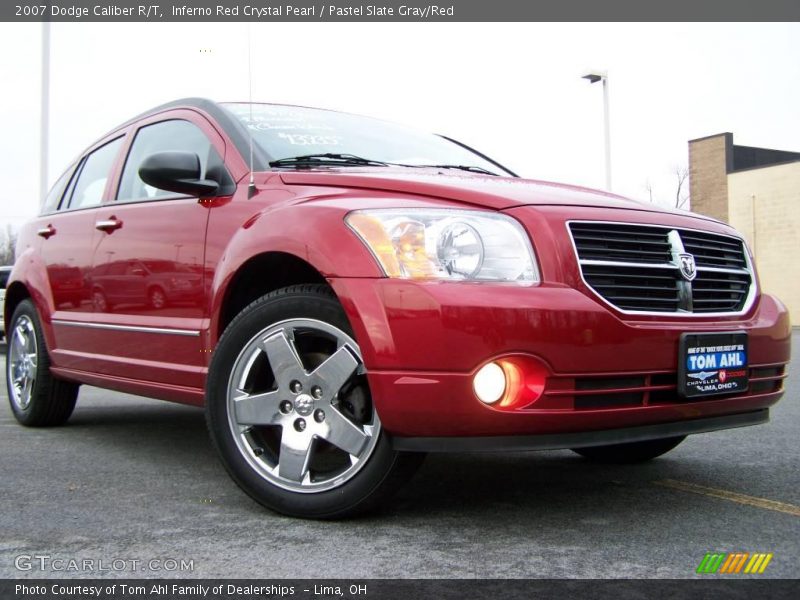 Inferno Red Crystal Pearl / Pastel Slate Gray/Red 2007 Dodge Caliber R/T