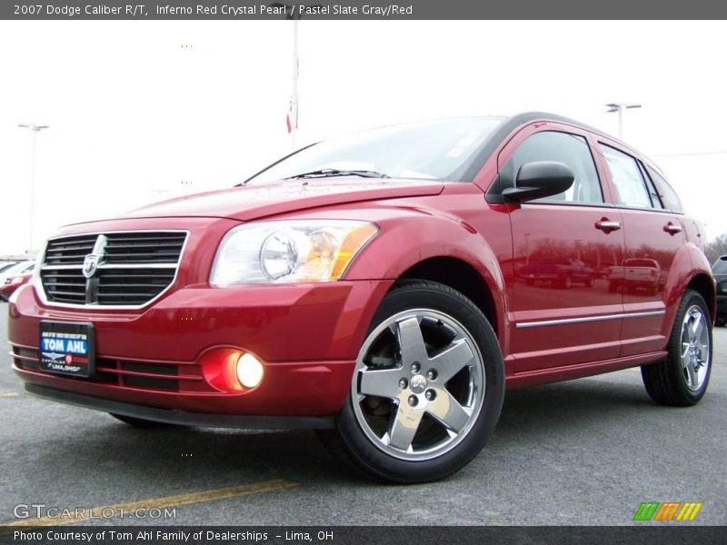 Inferno Red Crystal Pearl / Pastel Slate Gray/Red 2007 Dodge Caliber R/T