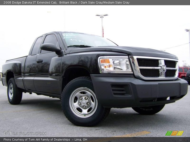 Brilliant Black / Dark Slate Gray/Medium Slate Gray 2008 Dodge Dakota ST Extended Cab