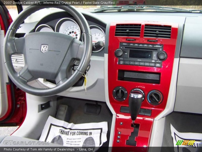 Inferno Red Crystal Pearl / Pastel Slate Gray/Red 2007 Dodge Caliber R/T