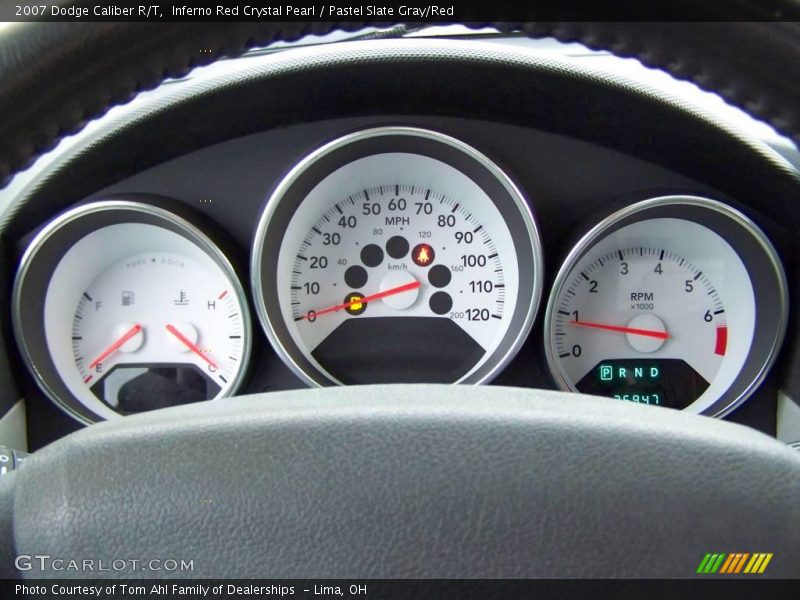 Inferno Red Crystal Pearl / Pastel Slate Gray/Red 2007 Dodge Caliber R/T