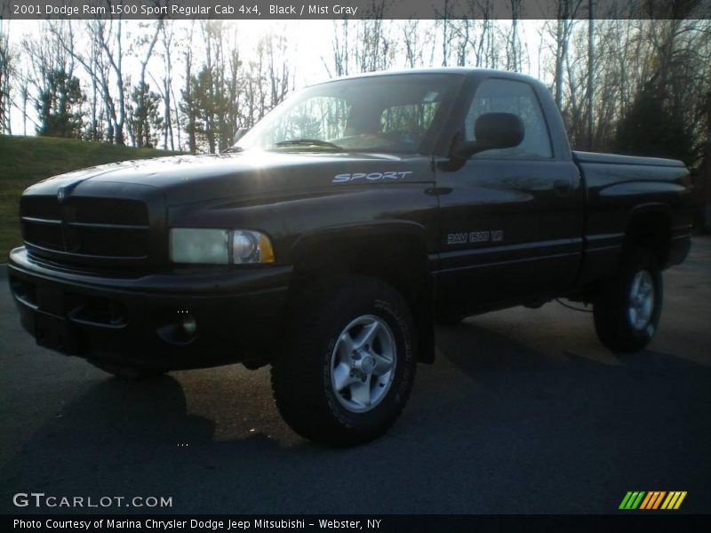 Black / Mist Gray 2001 Dodge Ram 1500 Sport Regular Cab 4x4
