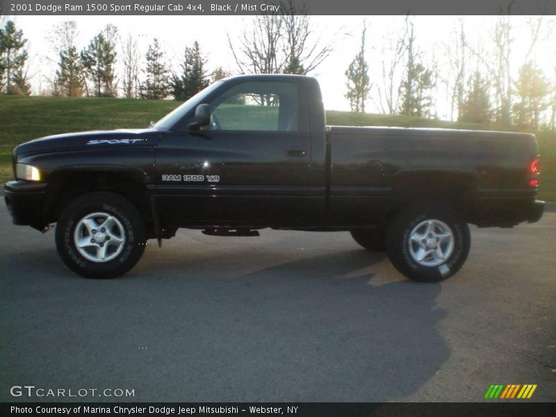 Black / Mist Gray 2001 Dodge Ram 1500 Sport Regular Cab 4x4
