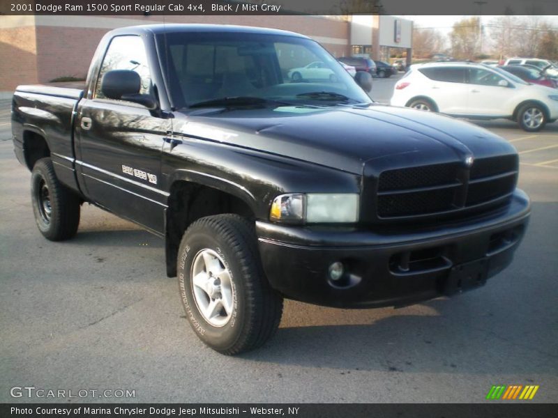 Black / Mist Gray 2001 Dodge Ram 1500 Sport Regular Cab 4x4