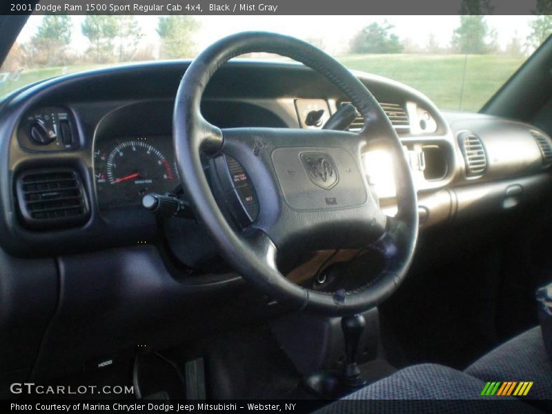 Black / Mist Gray 2001 Dodge Ram 1500 Sport Regular Cab 4x4