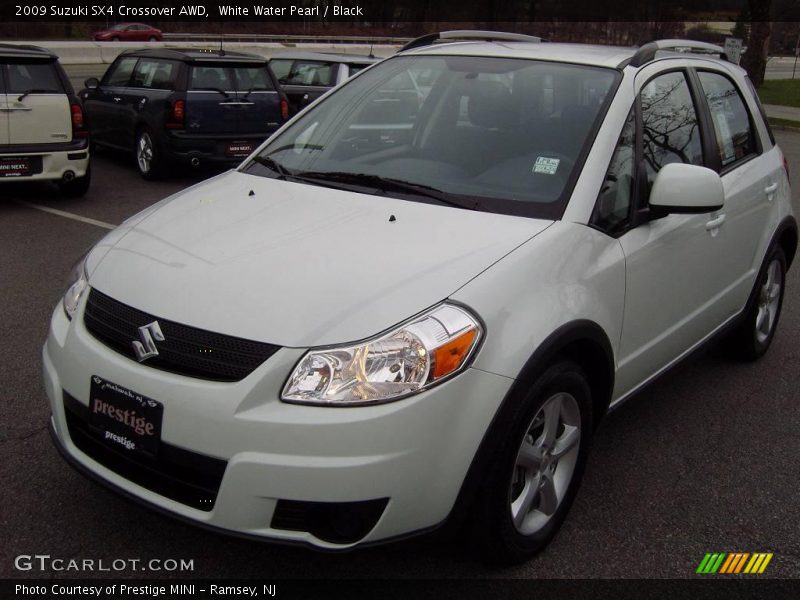White Water Pearl / Black 2009 Suzuki SX4 Crossover AWD