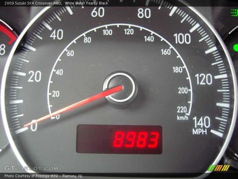 White Water Pearl / Black 2009 Suzuki SX4 Crossover AWD