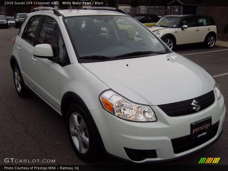 White Water Pearl / Black 2009 Suzuki SX4 Crossover AWD