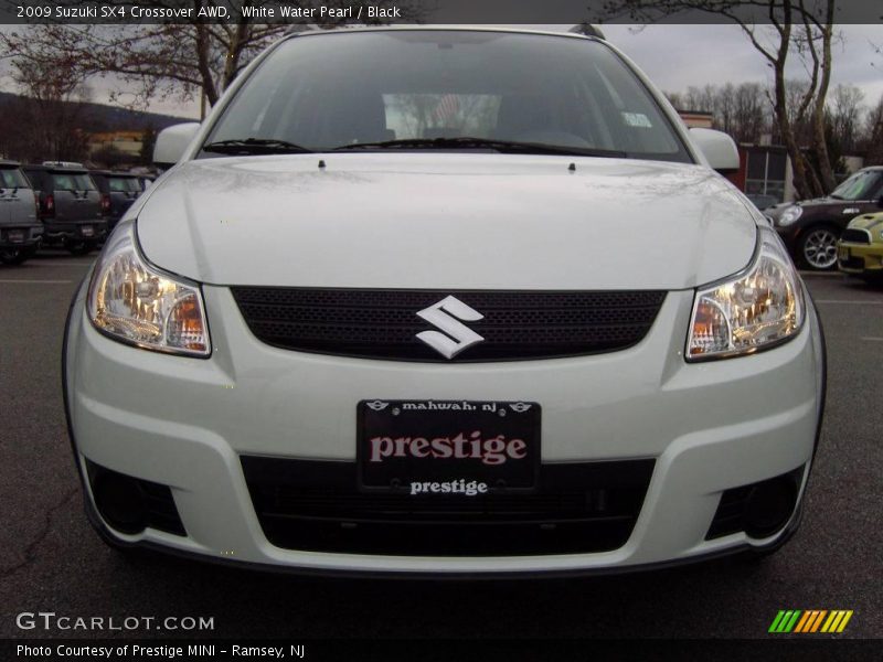White Water Pearl / Black 2009 Suzuki SX4 Crossover AWD