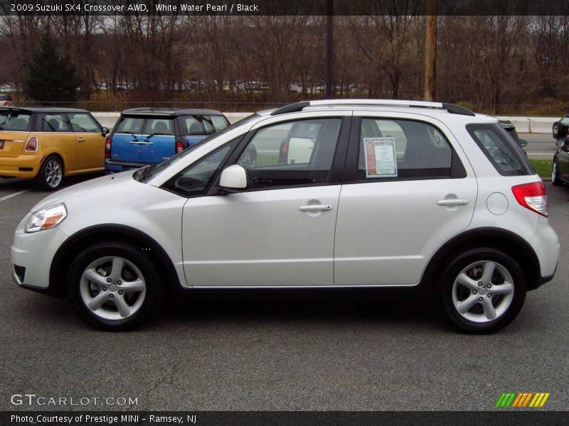 White Water Pearl / Black 2009 Suzuki SX4 Crossover AWD