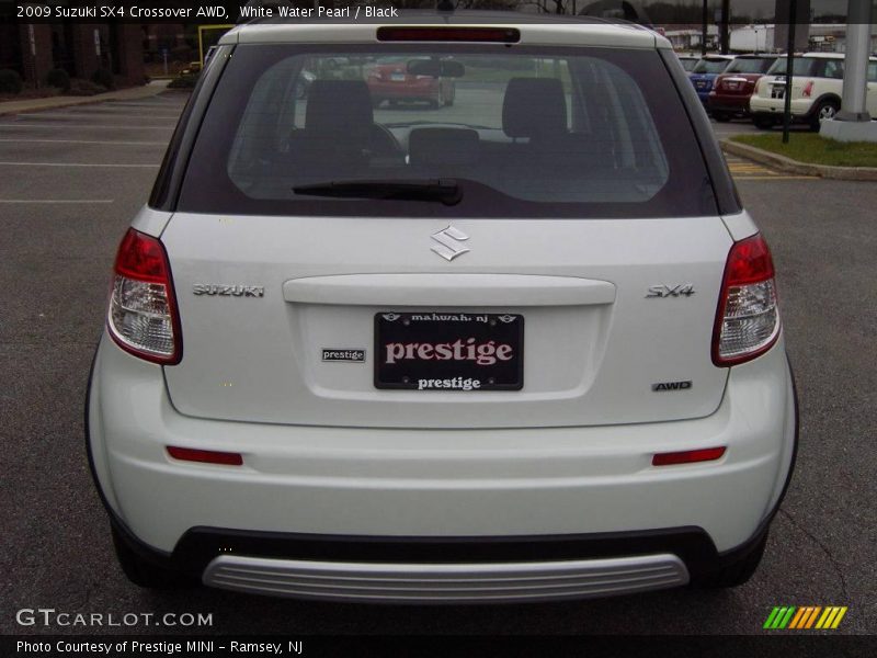 White Water Pearl / Black 2009 Suzuki SX4 Crossover AWD