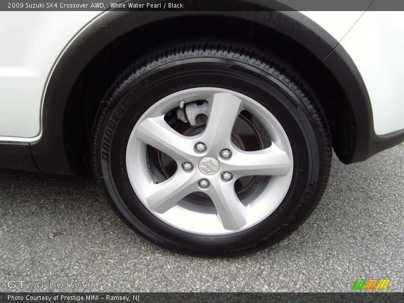 White Water Pearl / Black 2009 Suzuki SX4 Crossover AWD