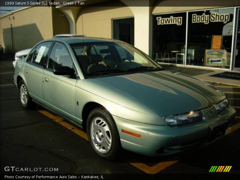 Green / Tan 1999 Saturn S Series SL2 Sedan