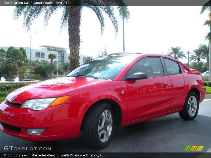 Red / Tan 2003 Saturn ION 3 Quad Coupe