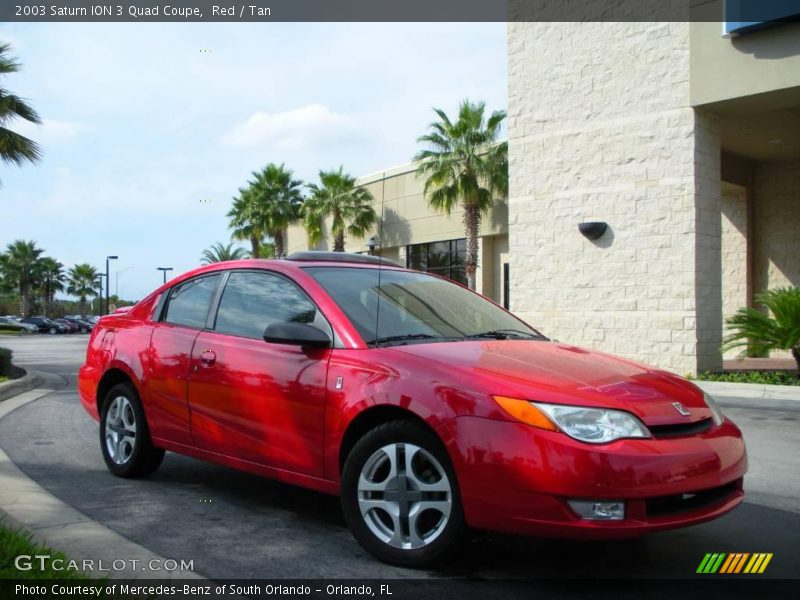 Red / Tan 2003 Saturn ION 3 Quad Coupe