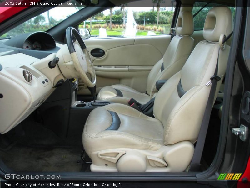 Red / Tan 2003 Saturn ION 3 Quad Coupe