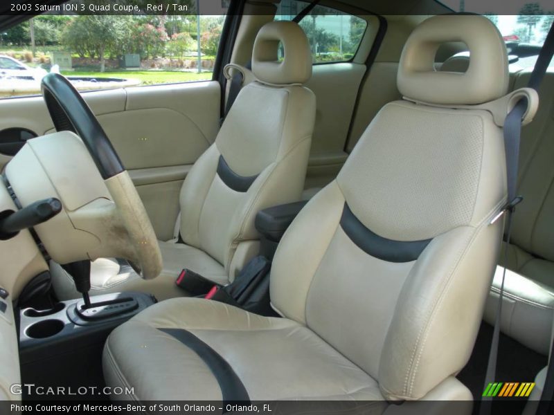 Red / Tan 2003 Saturn ION 3 Quad Coupe