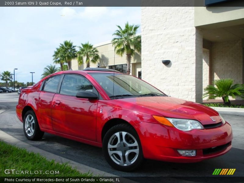 Red / Tan 2003 Saturn ION 3 Quad Coupe