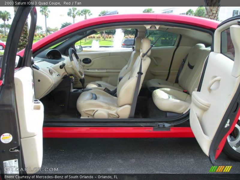 Red / Tan 2003 Saturn ION 3 Quad Coupe