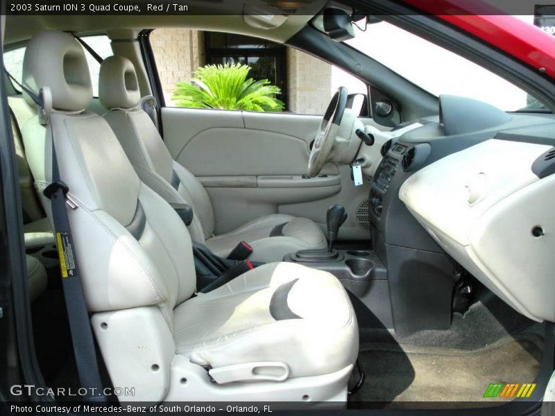 Red / Tan 2003 Saturn ION 3 Quad Coupe